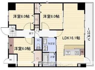 愛知県名古屋市東区徳川1丁目【マンション】の間取り