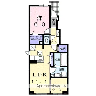 ピープルリバー九頭竜川Ⅲ【1階】の間取り