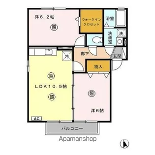 カーサ ノルド Ⅰ【201号室】の間取り