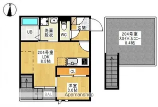 GRANDTIC MARIN(グランティック マリン)【204号室号室】の間取り