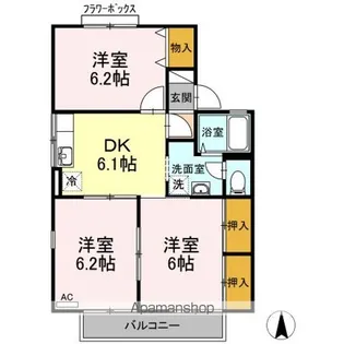 グランシャリオ Ⅱ棟【2階】の間取り