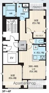 HAL石神井公園(NEARLY ZEH)【401号室号室】の間取り