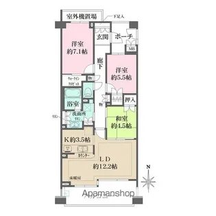 パークハウス吉祥寺北町グローヴⅣ【4階】の間取り
