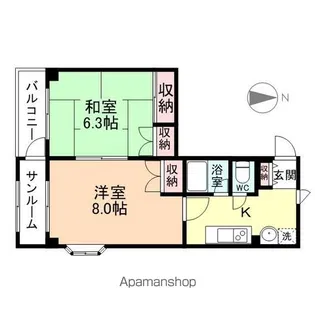 タウンズ大町【101号室】の間取り