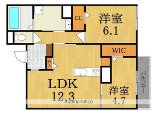 RETORIA瓦口EAST【3階】の間取り