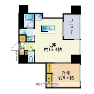 ロイヤルパークス大名【12階】の間取り