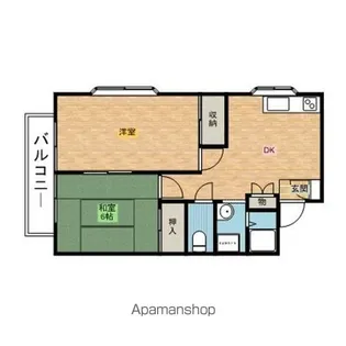 グランシャリオ5・6番館【5-103号室】の間取り