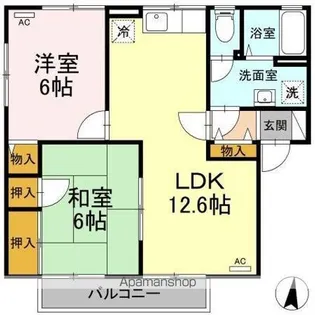 グランヴェール三河 B棟【201号室】の間取り