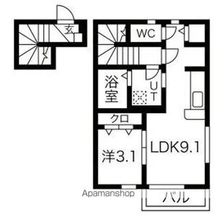FOLUNA I・II【Ⅰ205号室】の間取り