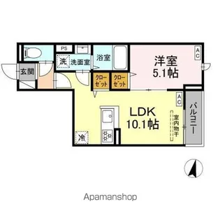 セレスティア若宮【3階】の間取り