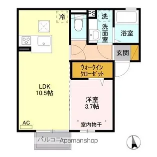 シャンフルール(CHANFLEURE) A【1階】の間取り