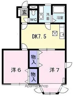 シャンブレーヌ A【1階】の間取り