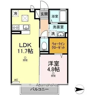 クレイドル浜町【1階】の間取り