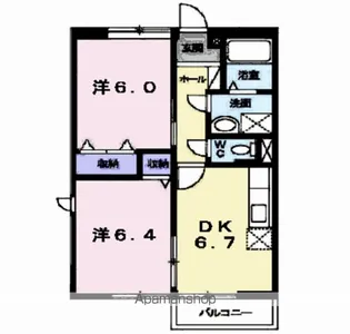 ロペハウスB【2階】の間取り