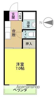 ユーアイハイツ【A号室】の間取り