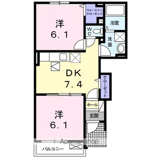 ラ・レセンテA【1階】の間取り
