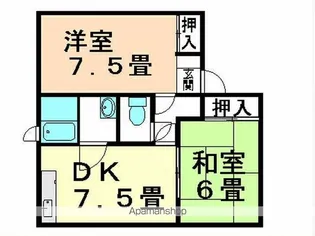 セジュールK【102号室】の間取り