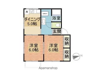 マリンハイツ【202号室】の間取り