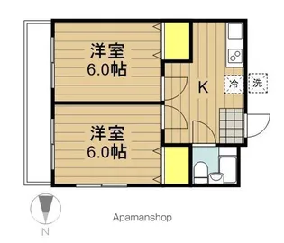 パークサイド戸田【202号室】の間取り