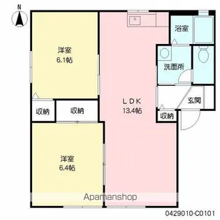 ウェストフィールド大保 C棟【1階】の間取り