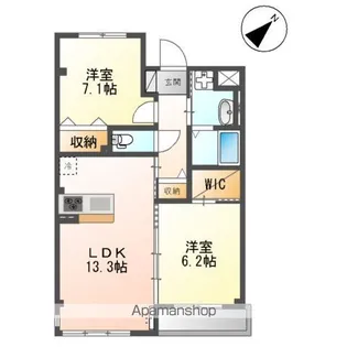 コンフォルト春日西Ⅱ【108号室】の間取り