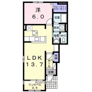 メゾンフォレストB【1階】の間取り