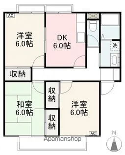 グランコートK A・B棟【B202号室】の間取り