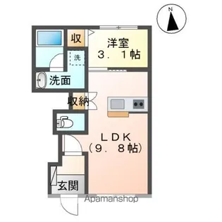 ディベロップ富田【1階】の間取り