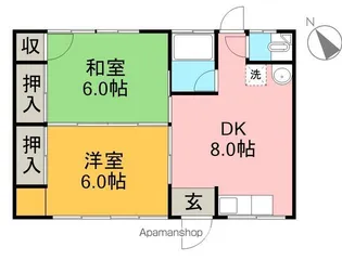 武田マンション(六泉寺)【2階】の間取り