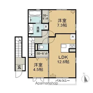 バルーンフラワーシティ(BFC)A棟【2階】の間取り