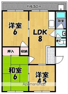 新町ハイツ【2階】の間取り