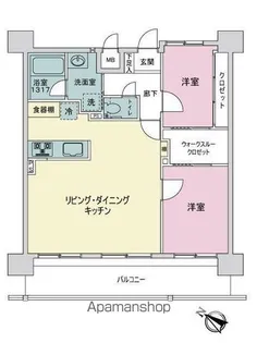 東峰マンションハイツ多賀【402号室】の間取り