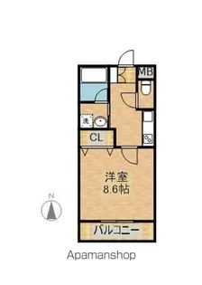 エアフォルク恒久【102号室】の間取り