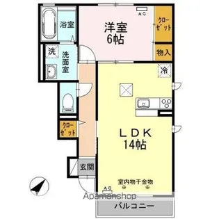 LUNE SOLEIL(ルナ・ソレイユ) B【1階】の間取り