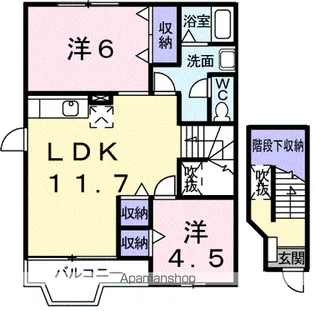 ウエストヒルズC【2階】の間取り