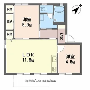メゾンラフィネ A棟【1階】の間取り
