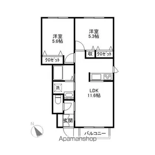 ヴィラ・エステートA・B【1階】の間取り