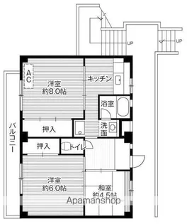 ビレッジハウス大谷5号棟【402号室】の間取り