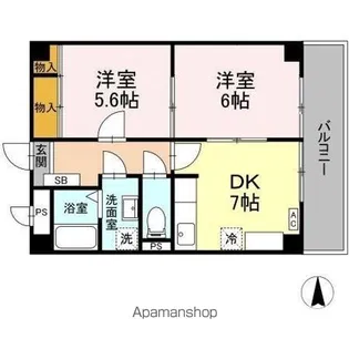 ロイメント名駅【5階】の間取り