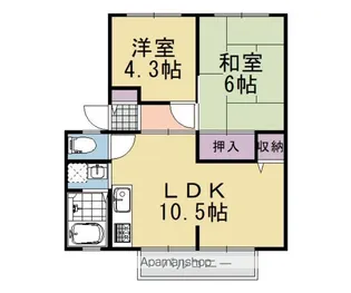 アルカディア田中【205号室】の間取り