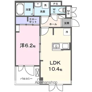LA PAIX(禁煙AP)【3階】の間取り