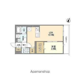 ウェルスクエア渋谷本町【2階】の間取り
