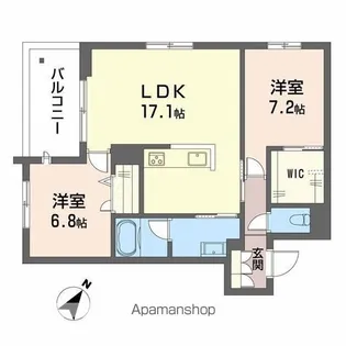 SHAMAISON AMBER026【205号室】の間取り
