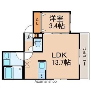 プラティーヌ松戸【2階】の間取り
