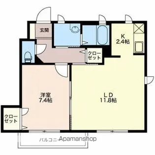 Jスタイル稲田【1階】の間取り