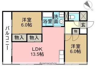 バロワール宝神【505号室】の間取り