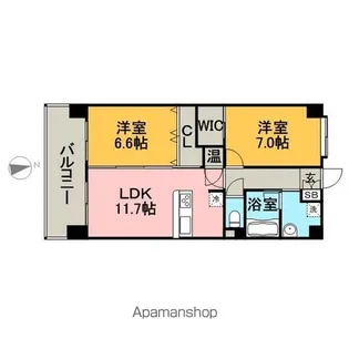 ヘスティア大濠【8階】の間取り