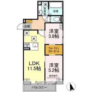 DーSOLACE津田沼 II【1階】の間取り