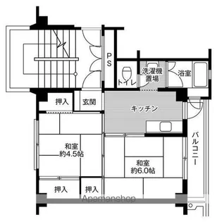 ビレッジハウス行松2号棟【202号室】の間取り