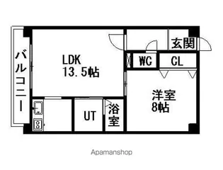 グランディーN8【6階】の間取り